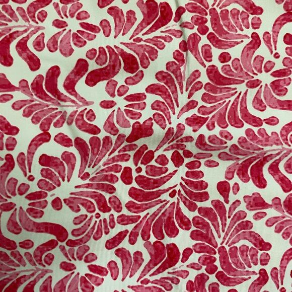 J. McLaughlin Pink and White Leaf Print Durham Ruffle Neck Sleeveless Top - Picture 7 of 9